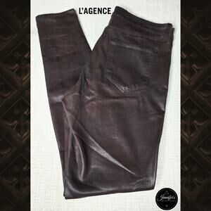 L'Agence Women's Marguerite Chocolate Coated High Rise Skinny Jeans Size 30